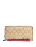 Coach Long Zip Around Wallet In Signature Canvas