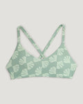 Women's Wavebound Cross-Tie Bikini Top - Sea Scallop Print Ocean Mist