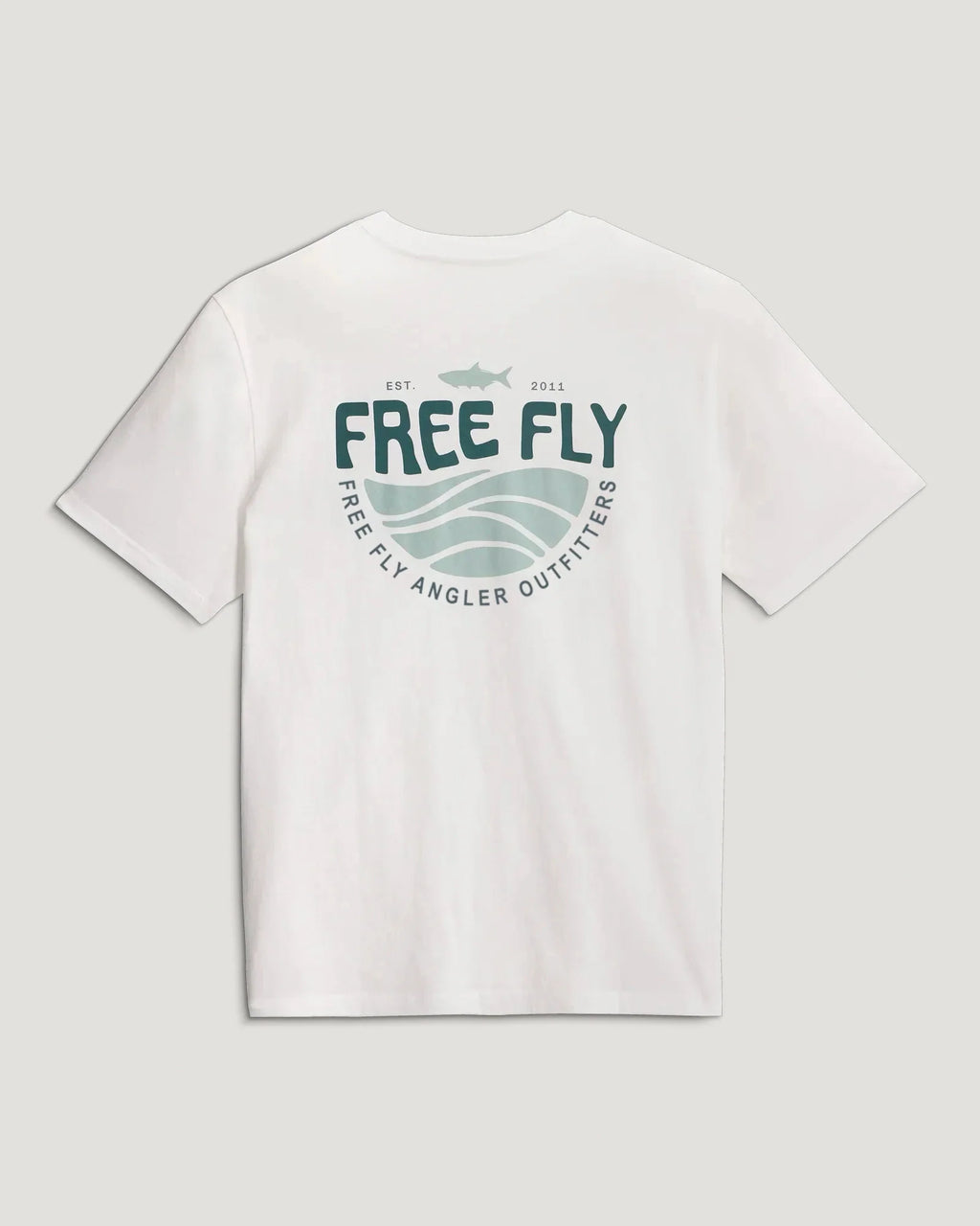 Blue Edge Pocket Tee - Bright White
