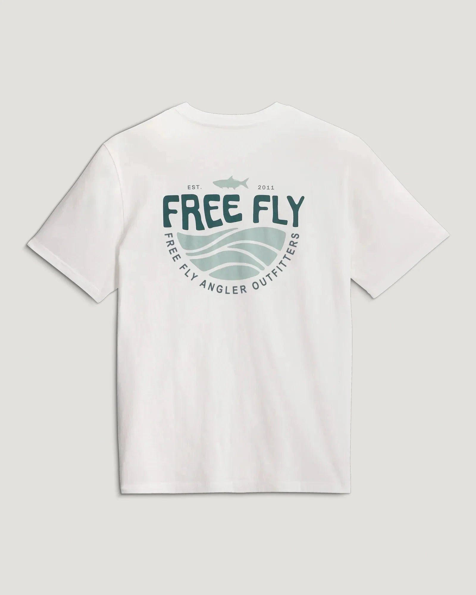 Blue Edge Pocket Tee - Bright White