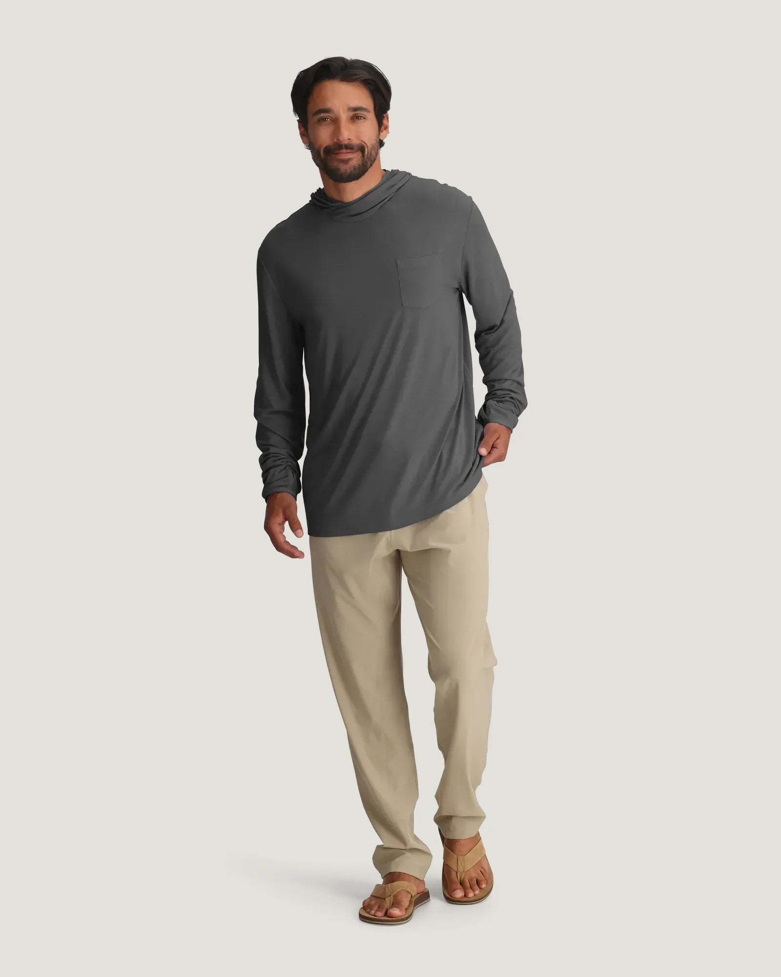 Men's Bamboo Lightweight Hoodie - Anthracite