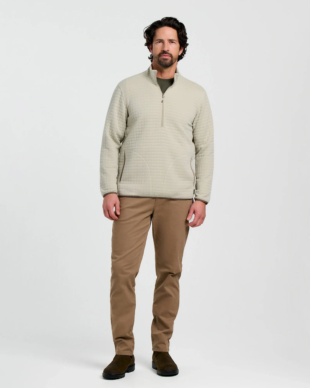 Men's Downvalley Quarter Zip - Heather Sandstone