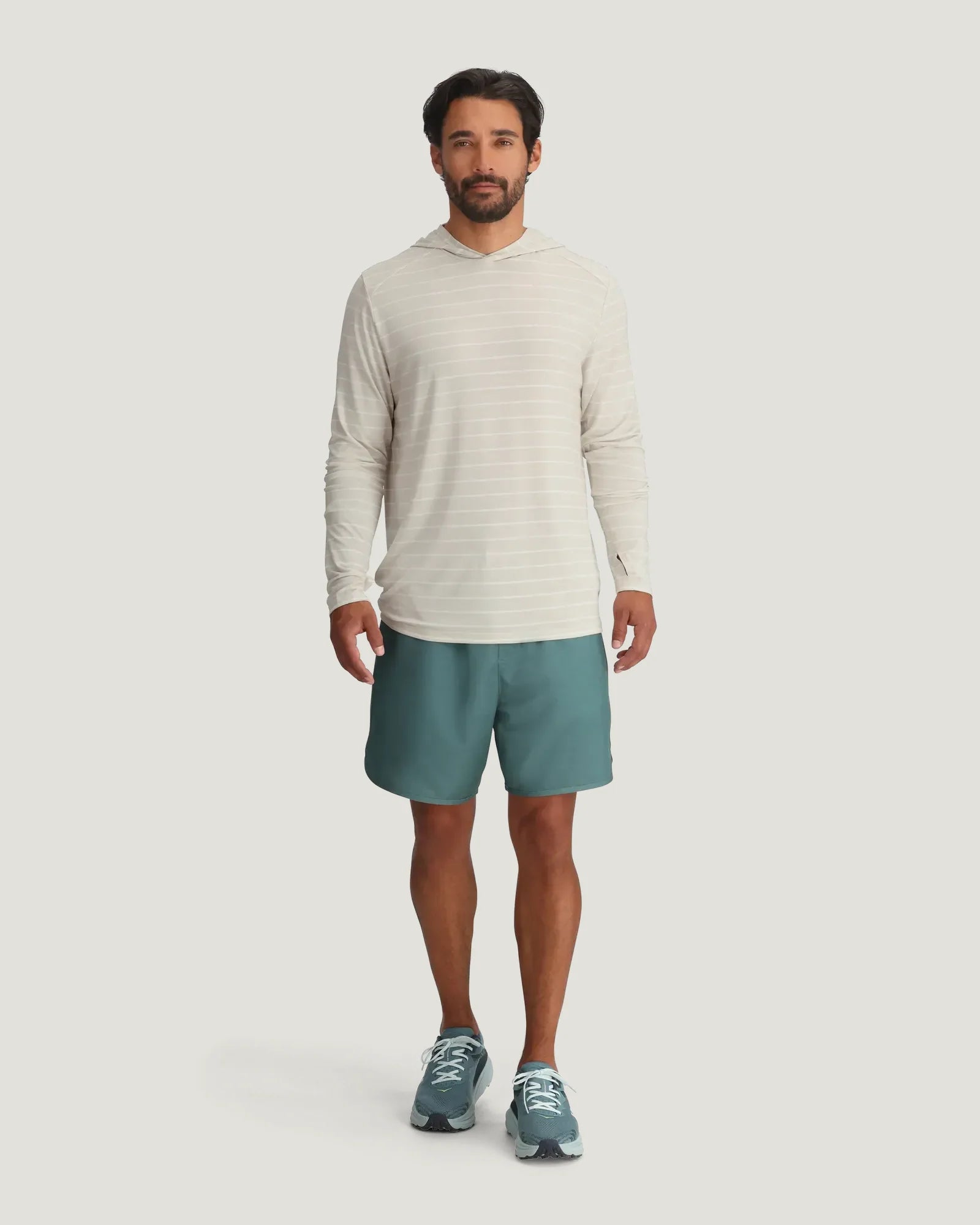 Men's Bamboo Shade Hoodie - Dash Stripe Birch