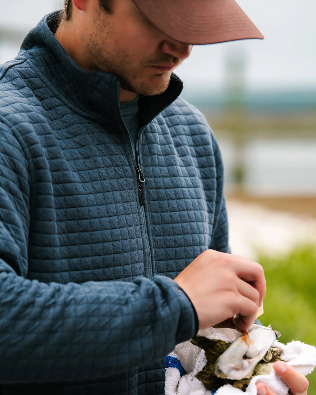 Men's Downvalley Quarter Zip - Heather Sandstone