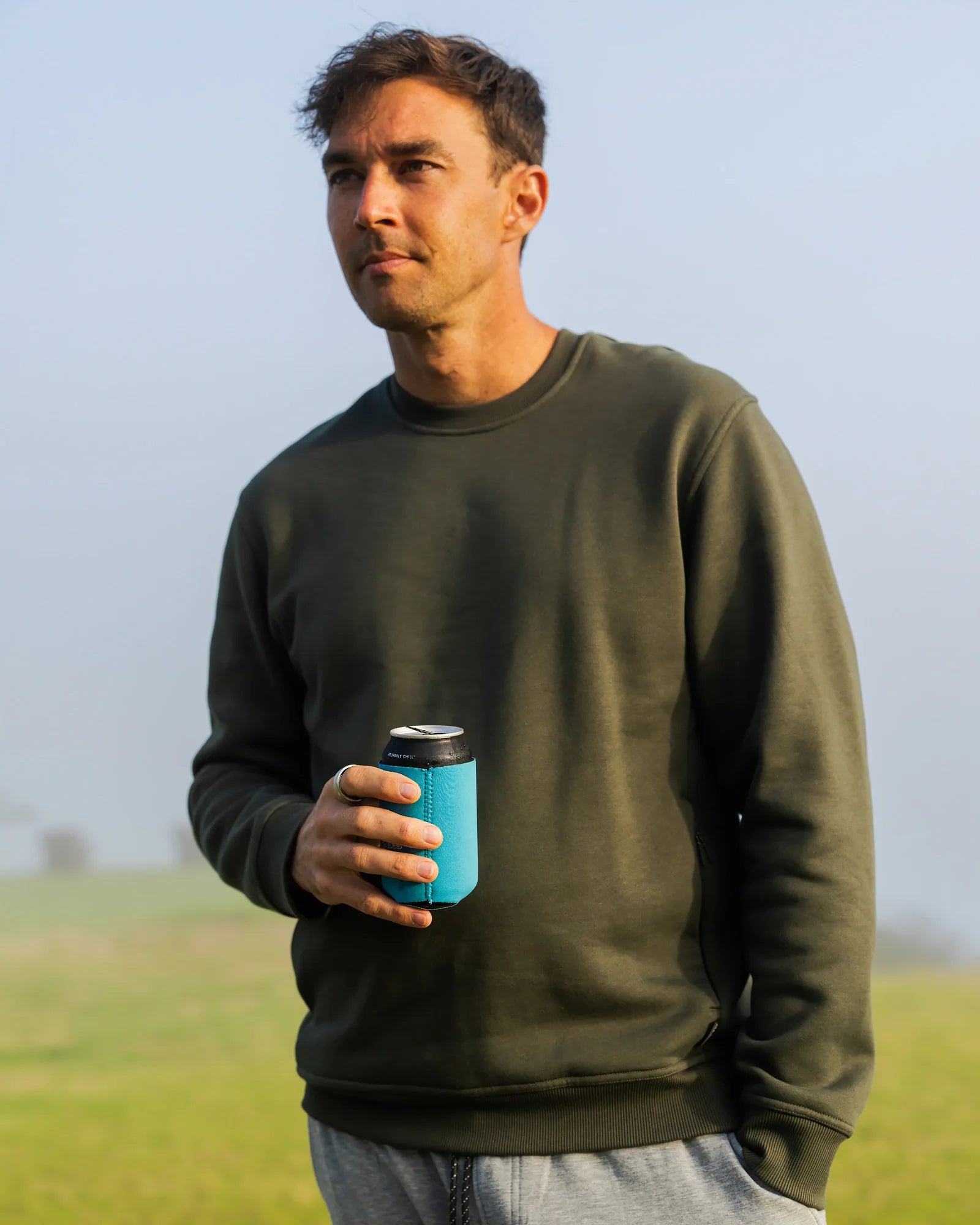 Men's Bamboo Northcoast Fleece Crew - Heather Grey