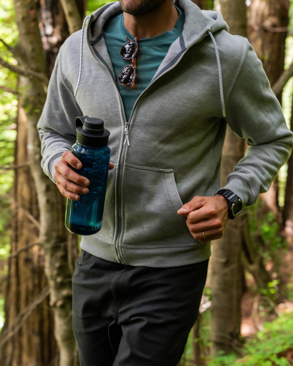 Men's Bamboo Northcoast Fleece Full Zip Hoodie - Black
