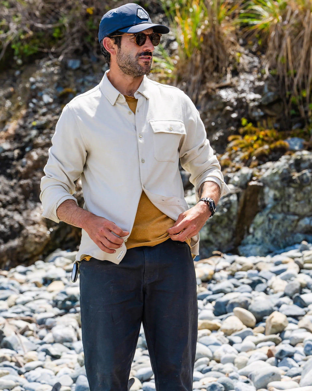 Men's Seawool Flannel Shirt - Sandstone
