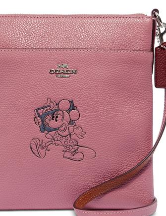 Coach Minnie Motif Messenger Crossbody in Pebble Leather