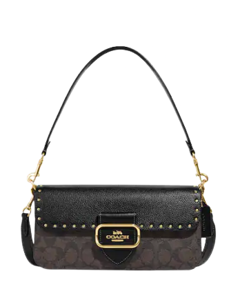 Coach Morgan Shoulder Bag In Blocked Signature Canvas