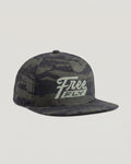 Retro Script Flat Brim Hat - Hydro Mist Camo Dark Forest