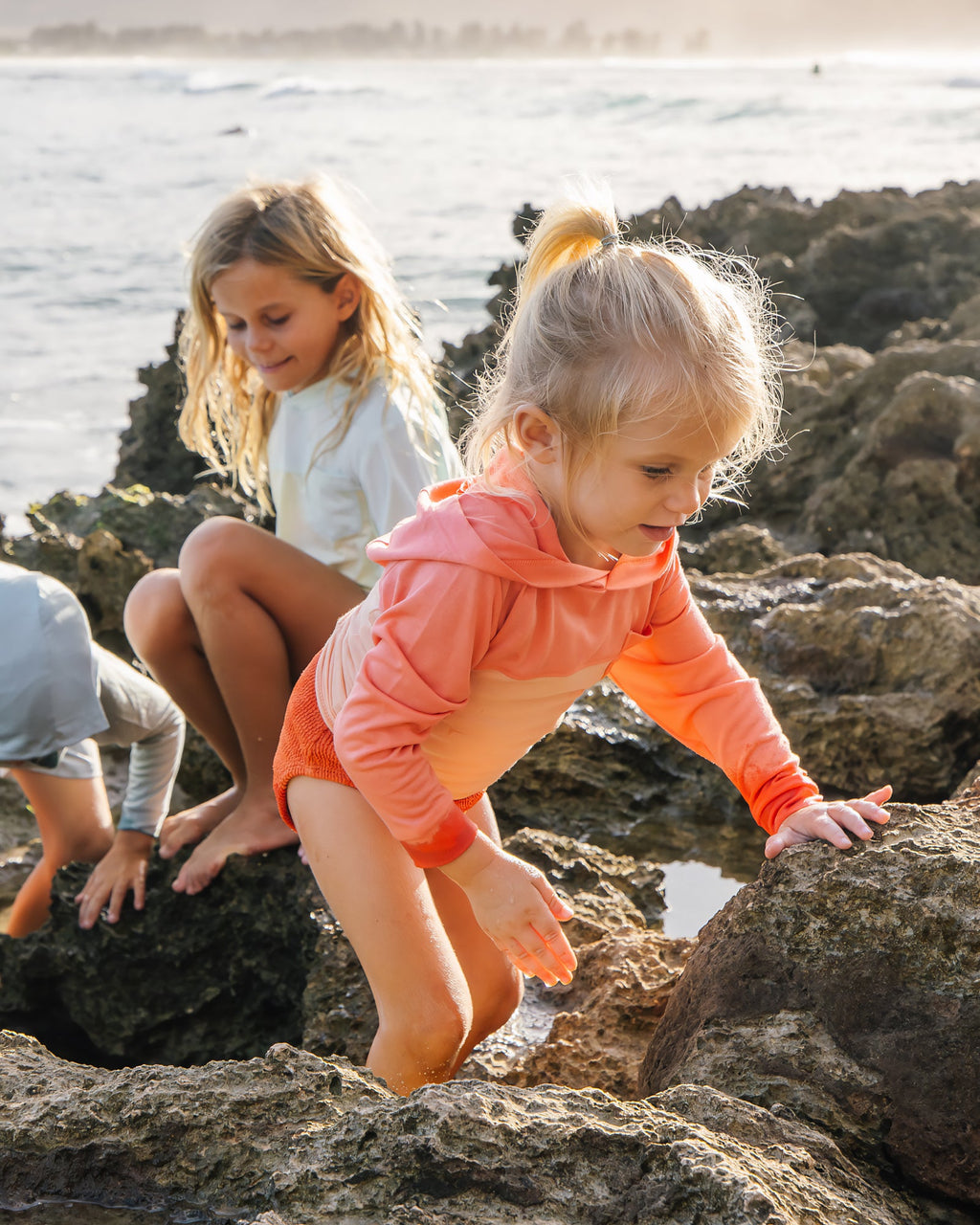 Toddler Colorblock Bamboo Shade Hoodie - Flamingo / Coral Peach