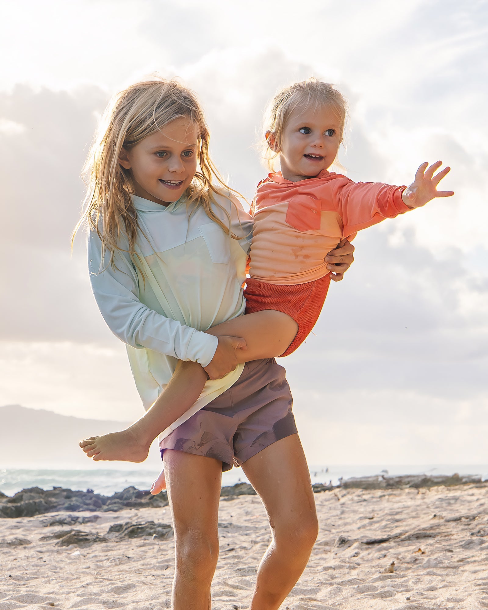 Toddler Colorblock Bamboo Shade Hoodie - Flamingo / Coral Peach