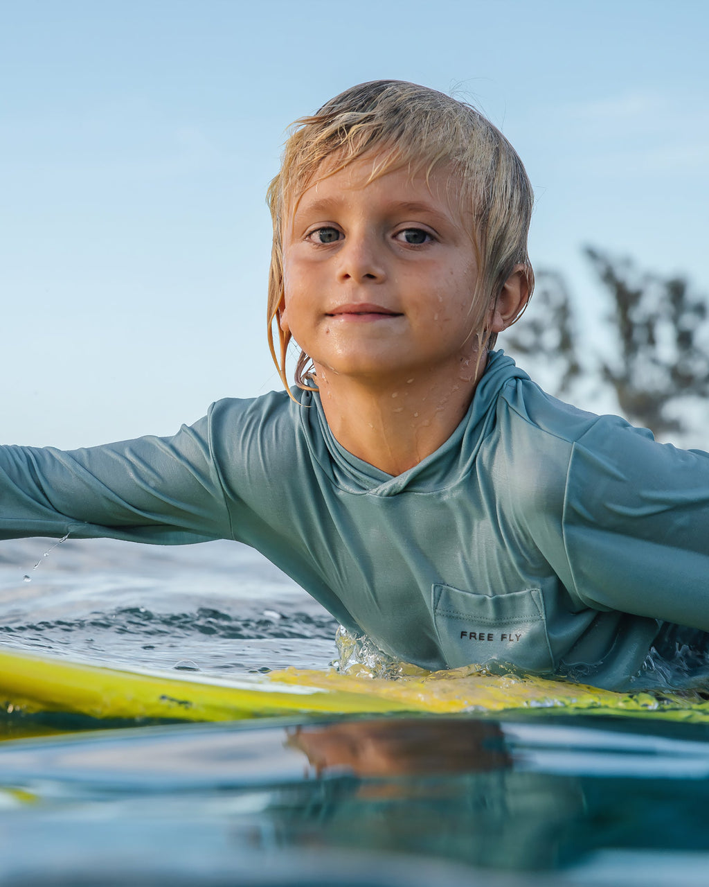 Toddler Bamboo Shade Graphic Hoodie - Born To Roam Pacific Blue