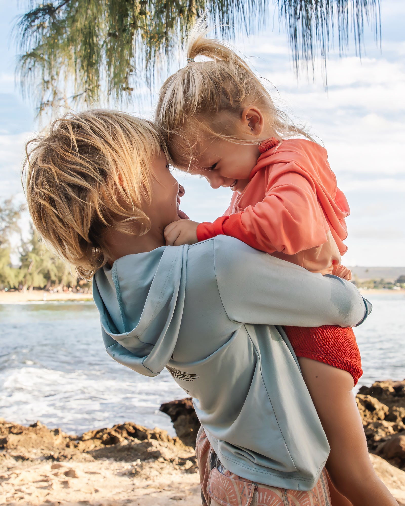 Toddler Bamboo Shade Graphic Hoodie - Born To Roam Pacific Blue