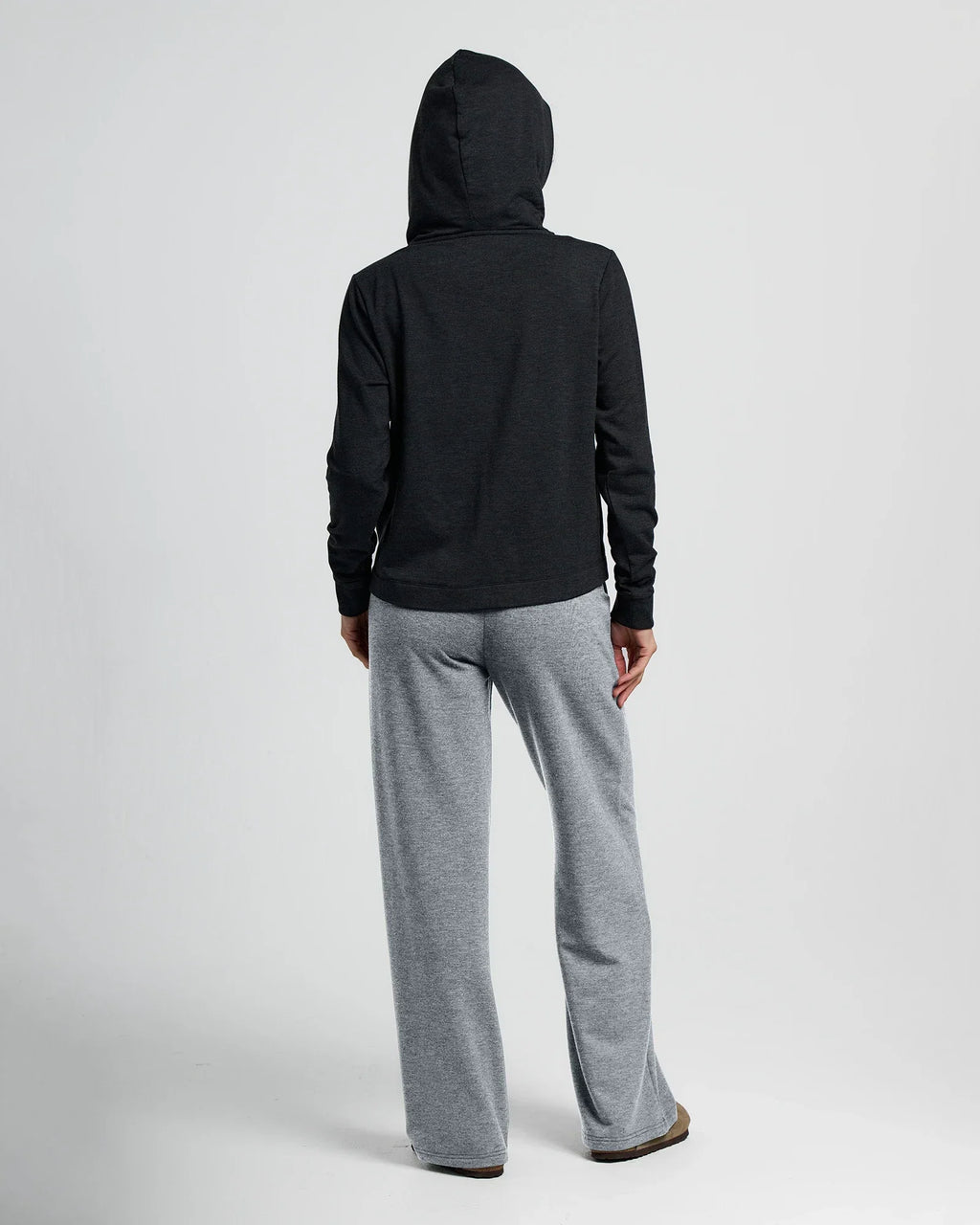 Women's Bamboo Lightweight Fleece Wide Leg Pant - Light Heather Grey