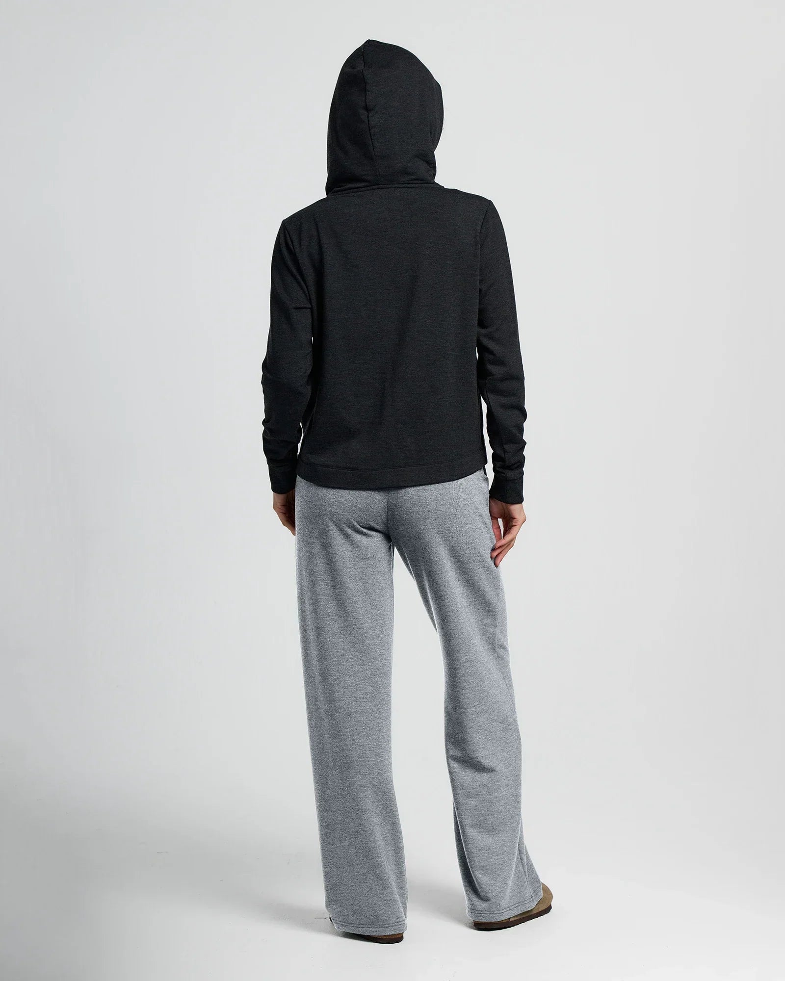 Women's Bamboo Lightweight Fleece Wide Leg Pant - Light Heather Grey