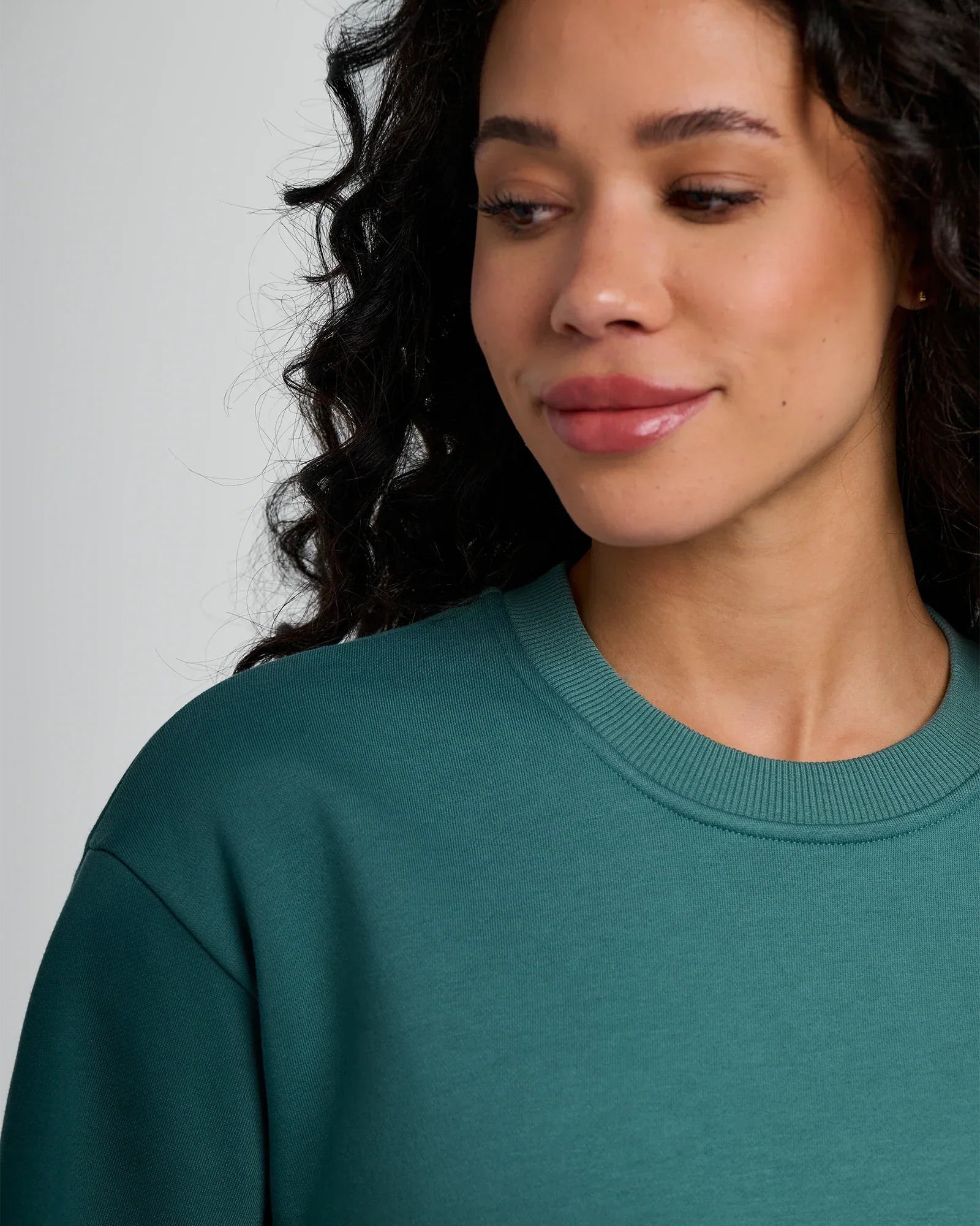 Women's Bamboo Northcoast Fleece Crew - Sea Pine