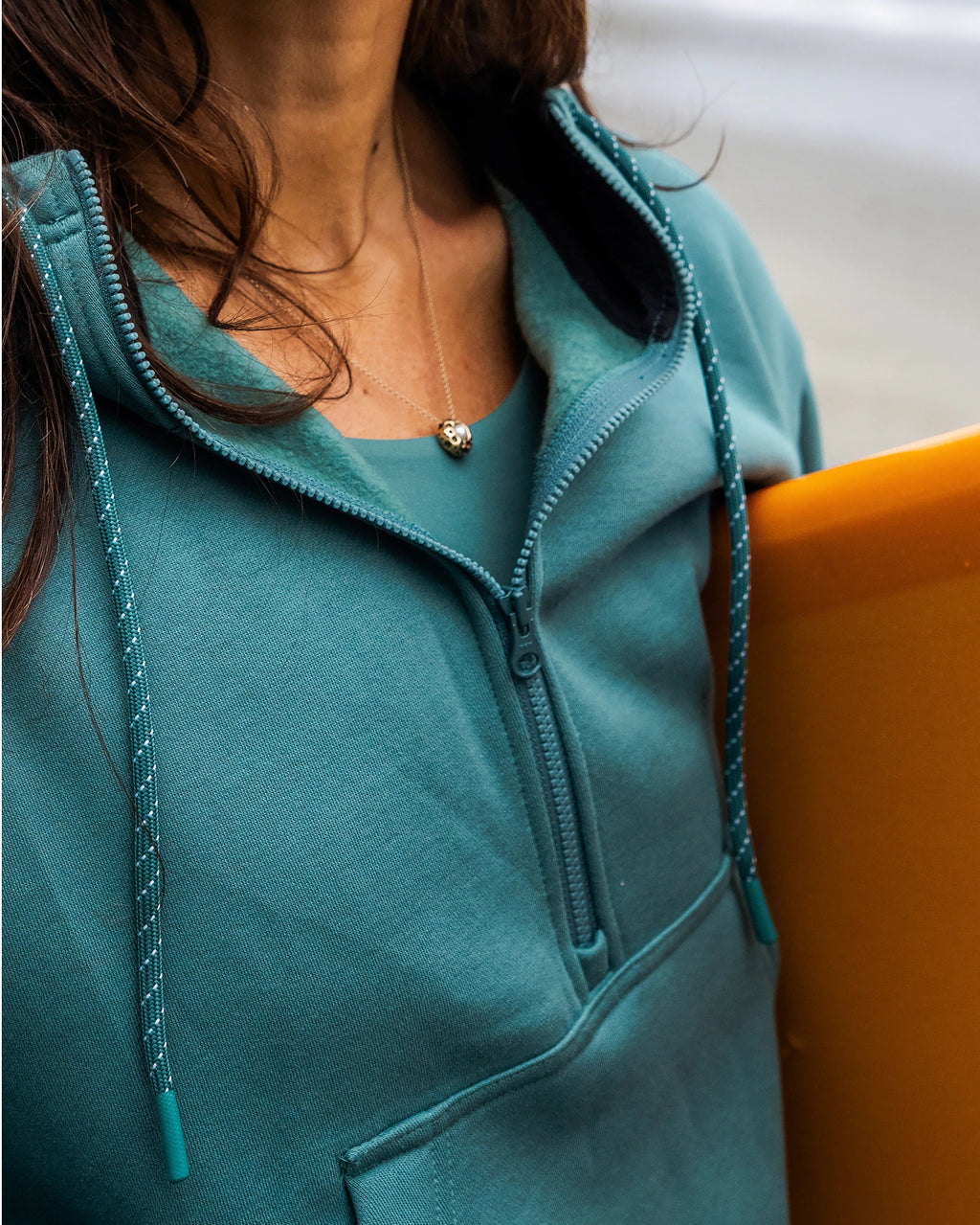 Women's Bamboo Northcoast Fleece Anorak - Sea Pine