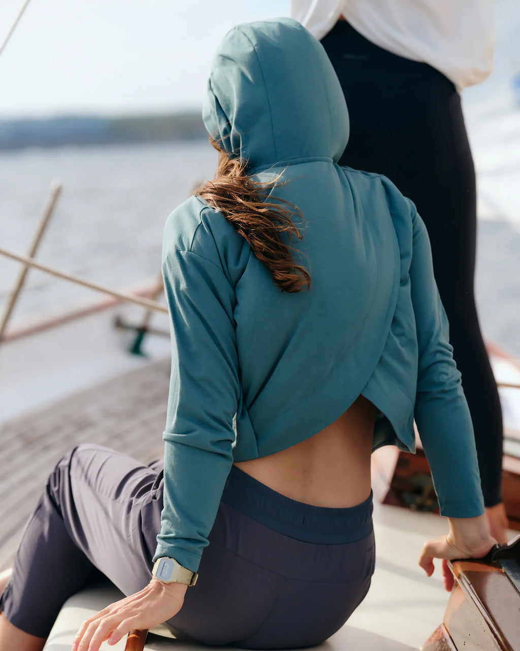 Women's Bamboo Shade Crossover Hoodie - Bright White