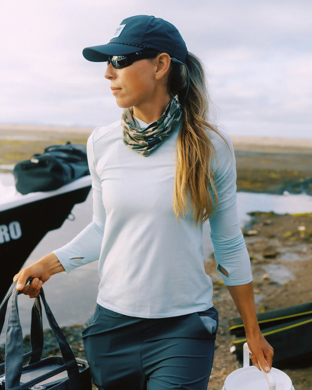 Women's Bamboo Shade Hoodie II - Dash Stripe Birch