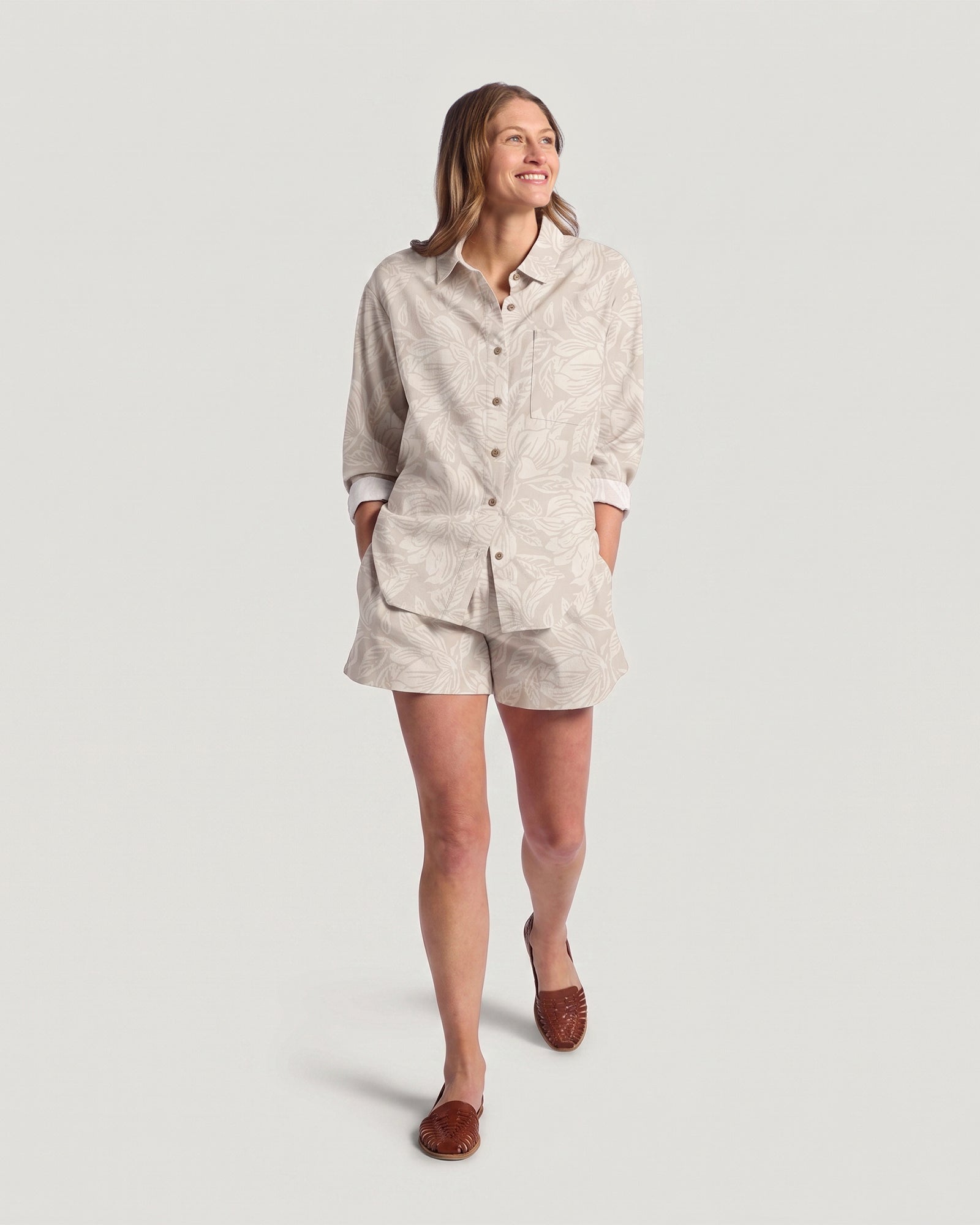Women's Sullivan's Shirt - Nolia Floral Print Stone
