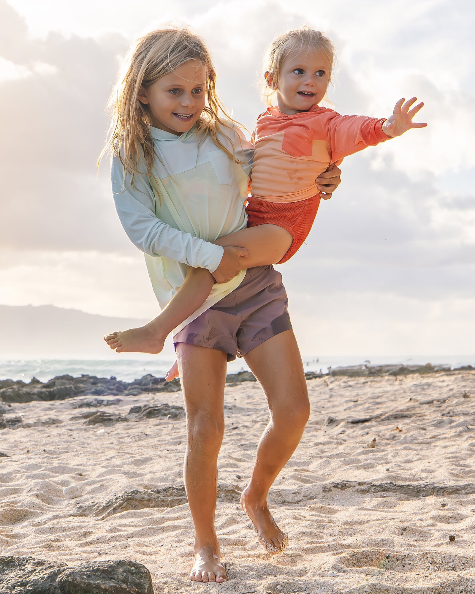 Youth Colorblock Bamboo Shade Hoodie - Tropic Sea / Lime