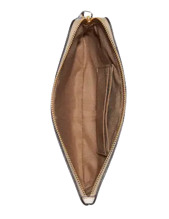 Coach Large Corner Zip Wristlet In Signature Canvas With Tiger