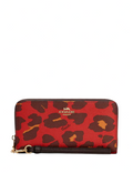 Coach Long Zip Around Wallet With Leopard Print