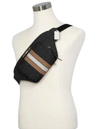 Coach Thompson Belt Bag In Signature Jacquard With Varsity Stripe