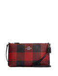 Coach Zip Top Crossbody With Buffalo Plaid Print