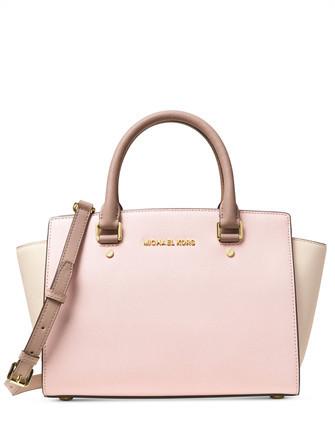 Michael Michael Kors Colorblock Selma Medium Top Zip Satchel